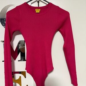 Daisy Fuchsia Ribbed Bodysuit